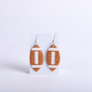 Tennessee Vols Orange Glitter Football Gameday Earrings